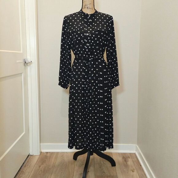 ICB Midi Mandarin Collar Dress Size Medium - Picture 1 of 9